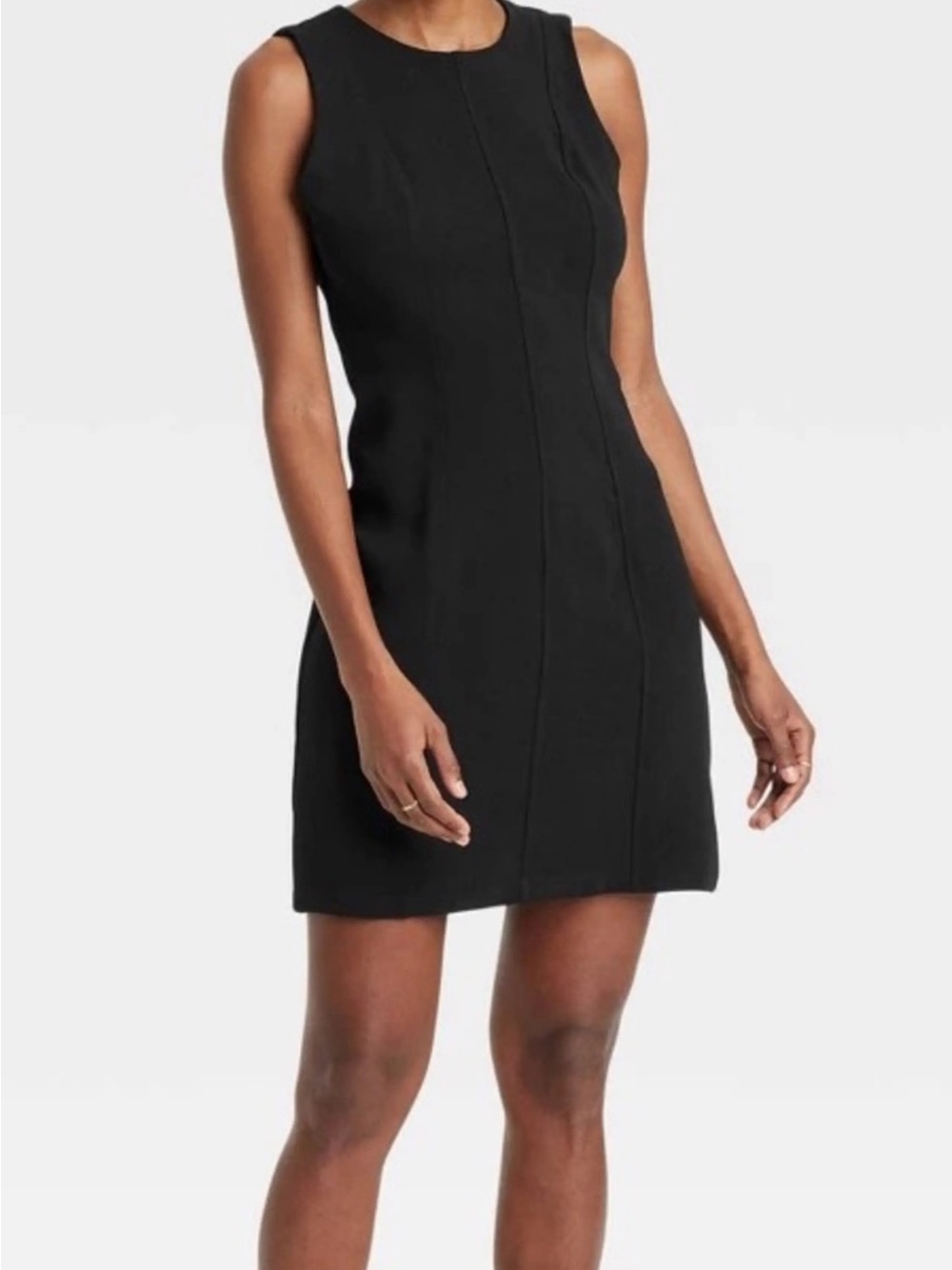 a new day Black Sleeveless Mini Sheath Dress